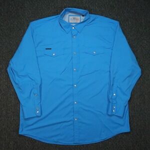 Schaefer Outfitter Shirt Mens 3XL Blue RangeTek Pearl Snap Long Sleeve